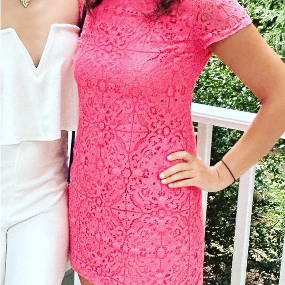 Cynthia Rowley Pink Lace Mini Dress